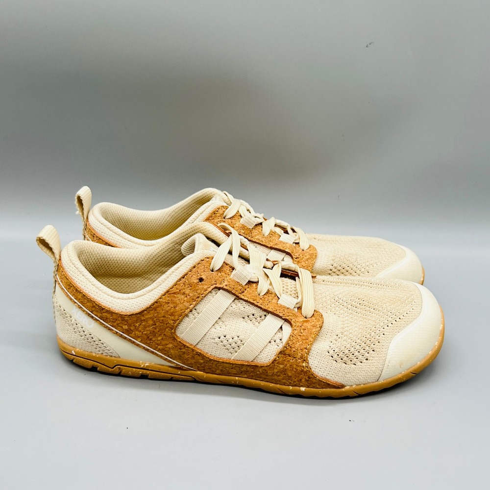 Xero Shoes Womens 8.5 Cream Brown Zelen Barefoot Road Running Sneakers Comfort